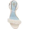 Vince Camuto Women’s Arleem Beaded Band Ankle Strap High Heel Sandal(Milk Satin)