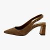 Vince Camuto Womens Hamden Buckle Slingback Pump(Fawn)