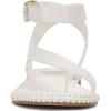 Vince Camuto Women’s Libahs Ankle Strap Toe Loop Flat Sandal(Bianco Leather)