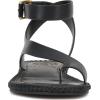 Vince Camuto Women’s Libahs Ankle Strap Toe Loop Flat Sandal(Black Leather)