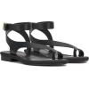 Vince Camuto Women’s Libahs Ankle Strap Toe Loop Flat Sandal(Black Leather)