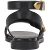 Vince Camuto Women’s Neiko Double Buckle Strappy Flat Sandal(Black Leather)