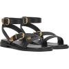 Vince Camuto Women’s Neiko Double Buckle Strappy Flat Sandal(Black Leather)
