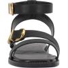 Vince Camuto Women’s Neiko Double Buckle Strappy Flat Sandal(Black Leather)
