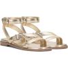 Vince Camuto Women’s Neiko Double Buckle Strappy Flat Sandal(Egyptian Gold Leather)