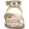Vince Camuto Women’s Neiko Double Buckle Strappy Flat Sandal(Egyptian Gold Leather)