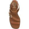 Vince Camuto Women’s Neiko Double Buckle Strappy Flat Sandal(Golden Walnut Leather)