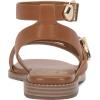 Vince Camuto Women’s Neiko Double Buckle Strappy Flat Sandal(Golden Walnut Leather)