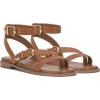 Vince Camuto Women’s Neiko Double Buckle Strappy Flat Sandal(Golden Walnut Leather)