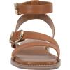 Vince Camuto Women’s Neiko Double Buckle Strappy Flat Sandal(Golden Walnut Leather)