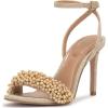 Vince Camuto Women’s Arleem Beaded Band Ankle Strap High Heel Sandal(Natural)