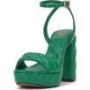 Vince Camuto Women’s Pendry Platform Heel Sandal(Emerald Quilted Leather)
