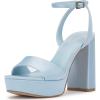 Vince Camuto Women’s Pendry Platform Heel Sandal(Light Blue Satin)