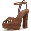 Vince Camuto Women’s Samlee Strappy Platform High Heel Sandal(Golden Walnut)