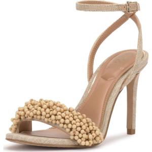 Vince Camuto Women’s Arleem Beaded Band Ankle Strap High Heel Sandal(Natural)