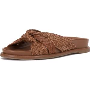 Vince Camuto Women’s Gryfynn Knotted Woven Slide Sandal(Golden Walnut)