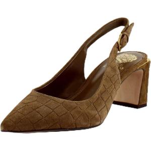 Vince Camuto Womens Hamden Buckle Slingback Pump(Fawn)
