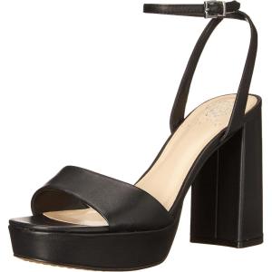 Vince Camuto Women’s Pendry Platform Heel Sandal(Black Leather)