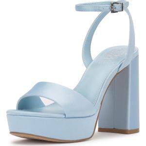 Vince Camuto Women’s Pendry Platform Heel Sandal(Light Blue Satin)