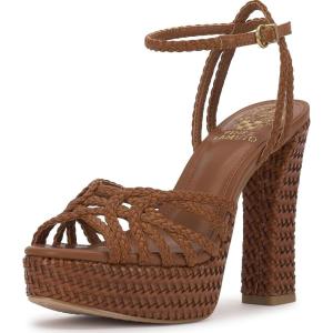 Vince Camuto Women’s Samlee Strappy Platform High Heel Sandal(Golden Walnut)