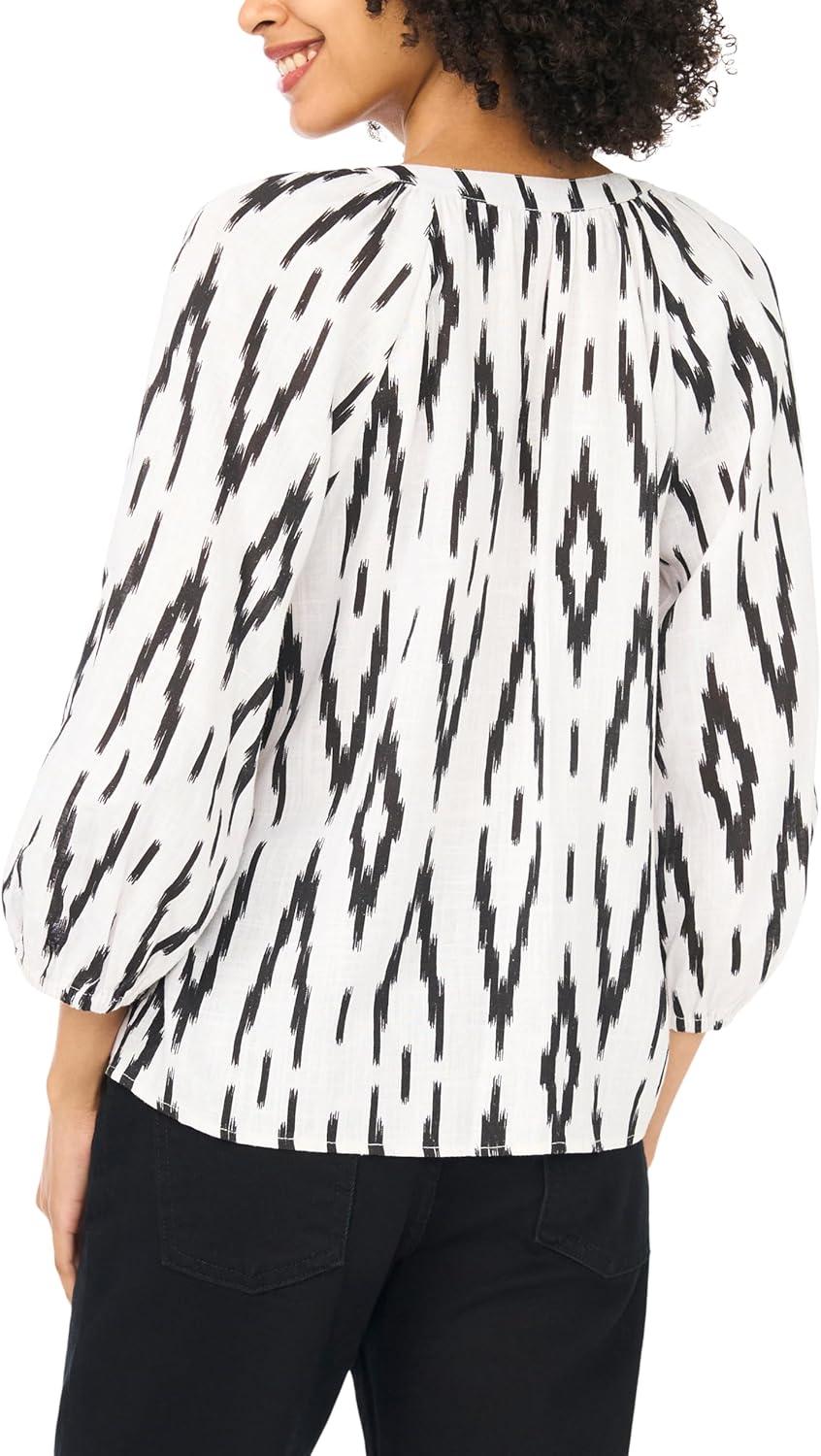 image:imageVince Camuto Womens 34 Sleeve Raglan Button Down BlouseRich Black