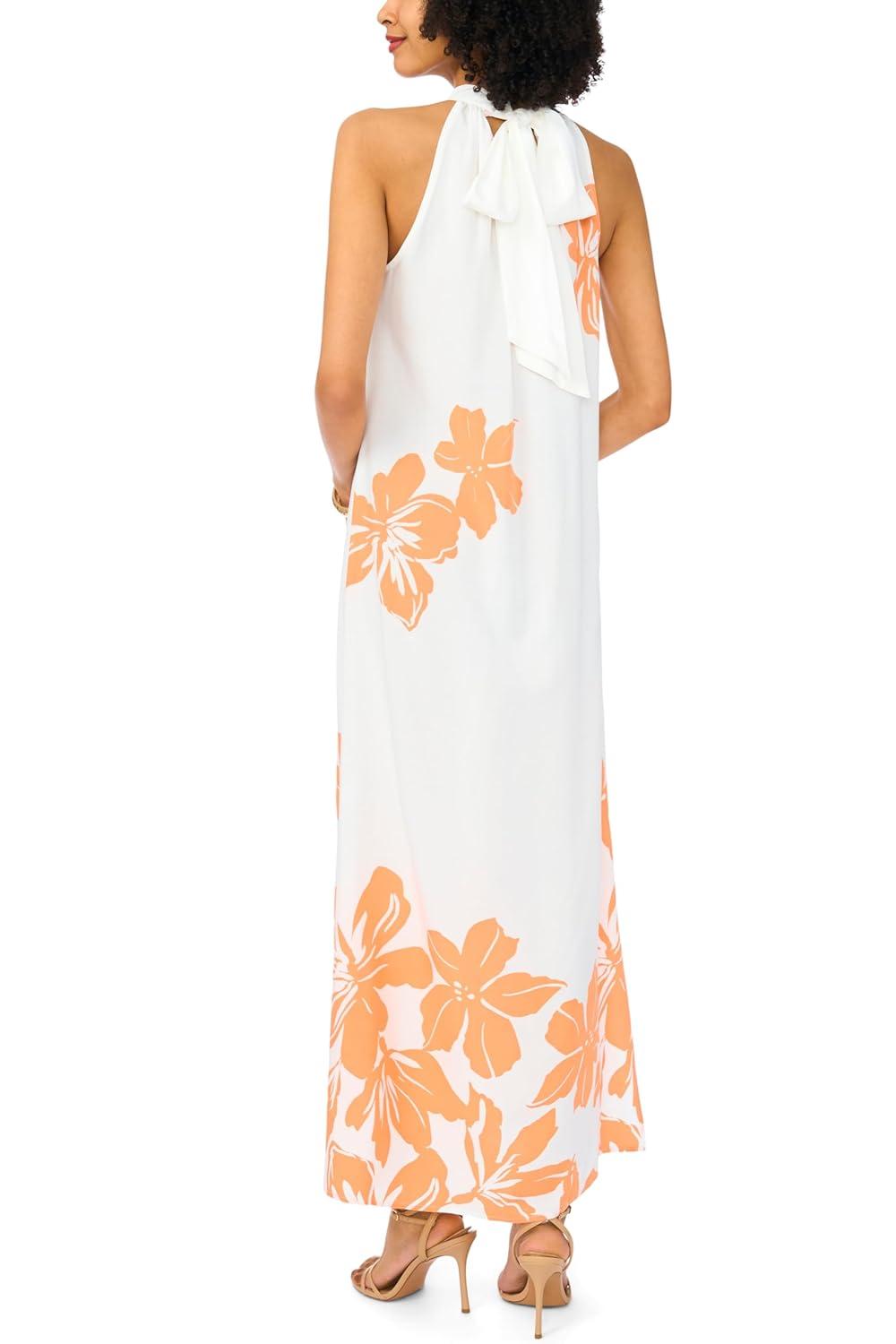 image:imageVince Camuto Womens Halter High Neck Maxi DressTangerine