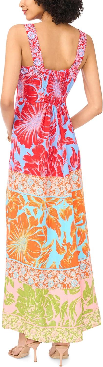 image:imageVince Camuto Womens Multi Color Floral Thick Strap Maxi DressShell Pink