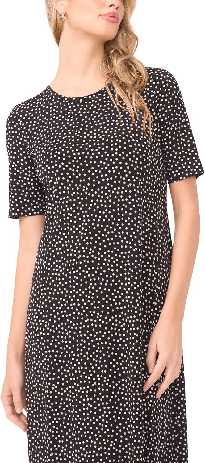 image:imageVince Camuto Womens Short Sleeve Crew Neck Relaxed Maxi DressRich Black