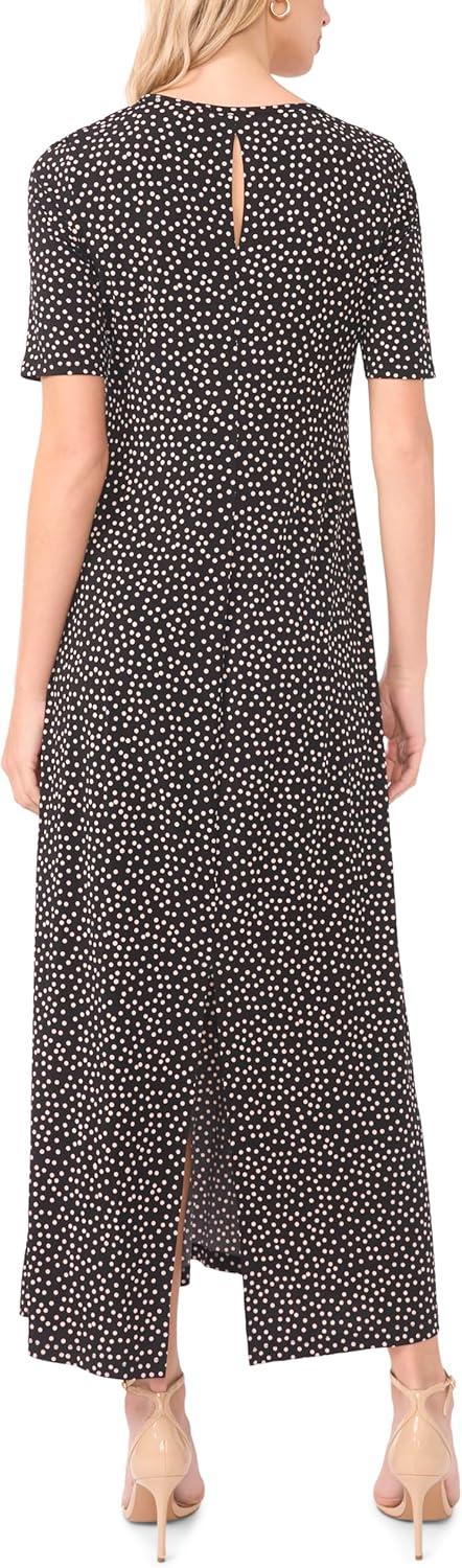 image:imageVince Camuto Womens Short Sleeve Crew Neck Relaxed Maxi DressRich Black