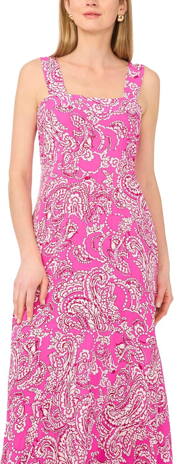 image:imageVince Camuto Womens Square Neck Floral Maxi DressDeep Sangria