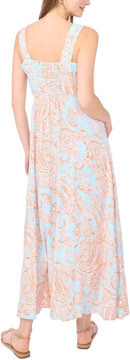 image:imageVince Camuto Womens Square Neck Floral Maxi DressTangerine