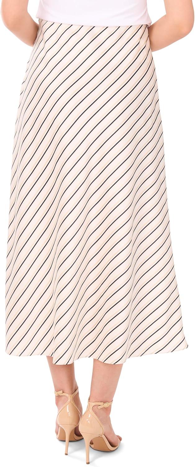 image:imageVince Camuto Womens Striped Bias SkirtNew Ivory