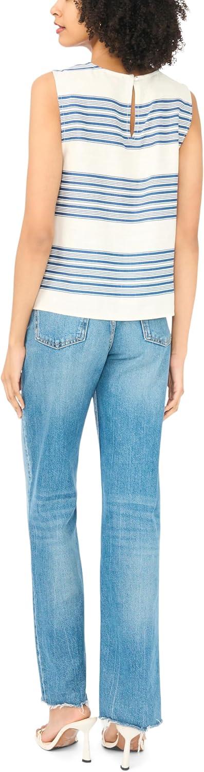 image:imageVince Camuto Womens Striped Sleeveless Crew Neck TopDenim