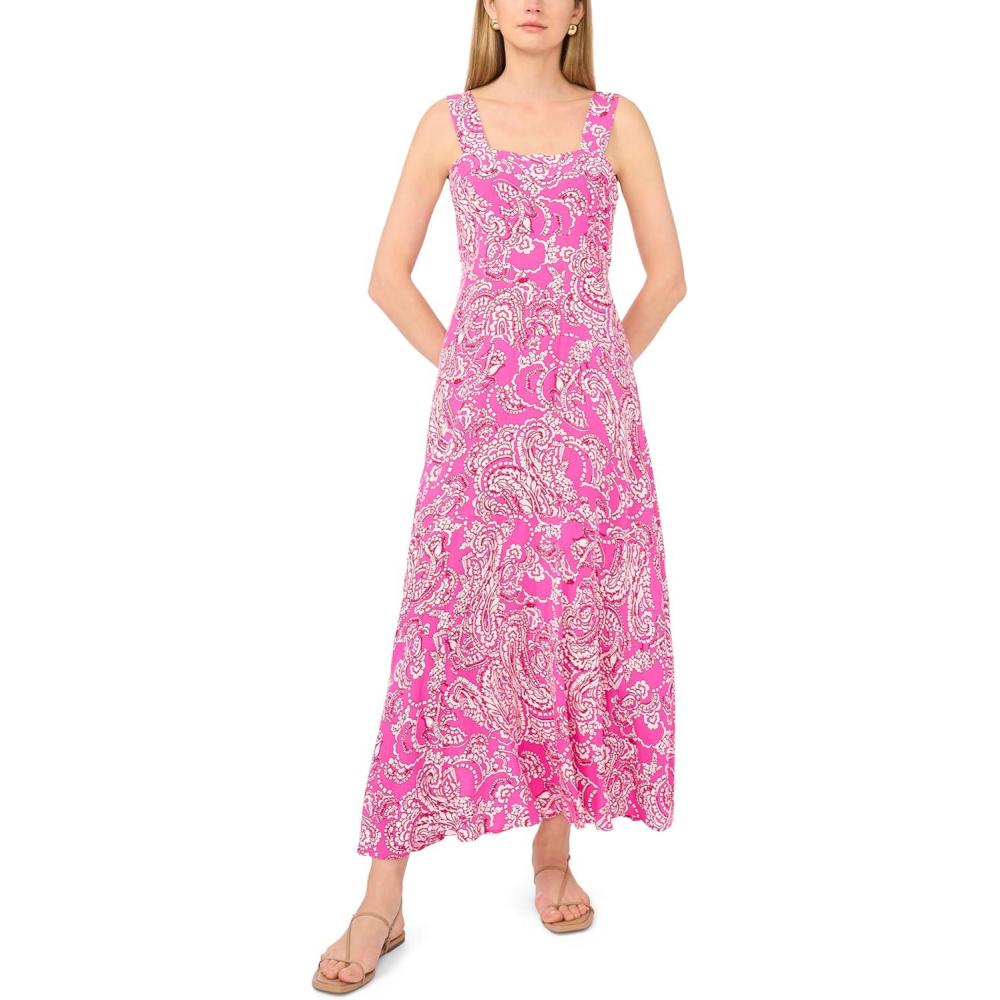 image:imageVince Camuto Womens Square Neck Floral Maxi DressDeep Sangria