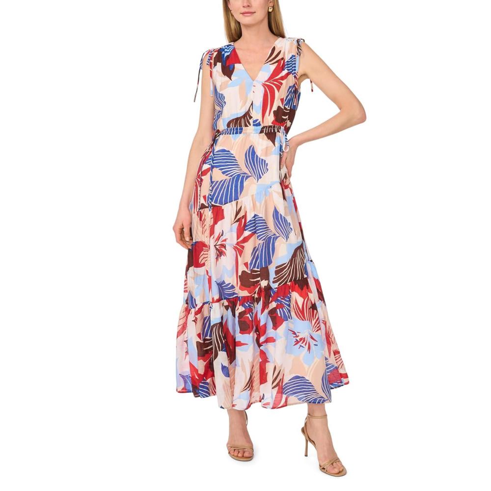 image:imageVince Camuto Womens Tie V Neck Maxi DressAiry Blue