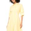 Vince Camuto Women’s 3/4 Sleeve Button Up Maxi Pleated Shirt Dress(Lemon Cream)