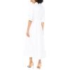Vince Camuto Women’s 3/4 Sleeve Button Up Maxi Pleated Shirt Dress(Ultra White)
