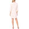 Vince Camuto Women’s 3/4 Sleeve Embroidery Neck Tie Mini Dress(Camel)