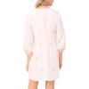 Vince Camuto Women’s 3/4 Sleeve Embroidery Neck Tie Mini Dress(Camel)