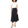 Vince Camuto Women’s Belted Godet Maxi Skirt(Rich Black)