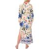 Vince Camuto Women’s Double Side Slit V-Neck Long Sleeve Maxi Dress(Deep Blue)