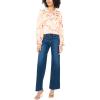 Vince Camuto Women’s Floral Long Sleeve Button Down Ruffle Cuff Blouse(Cozy Peach)