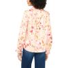 Vince Camuto Women’s Floral Long Sleeve Button Down Ruffle Cuff Blouse(Cozy Peach)