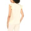 Vince Camuto Women’s Flutter Sleeve Tie Split Neck Blouse(Pale Lemon)