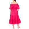 Vince Camuto Women’s Pleated Crew Neck Maxi Dress(Bright Rose)