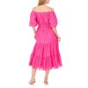 Vince Camuto Women’s Pleated Crew Neck Maxi Dress(Raspberry Sorbet)