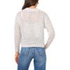 Vince Camuto Women’s Pointelle Long Sleeve Cardigan(Silver Heather)