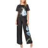 Vince Camuto Women’s Pull on Placement Print Back Elastic Pant(Sky)