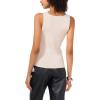 Vince Camuto Women’s Rib Lurex Crew Neck Tank Sweater(Sweet Champagne Silver)