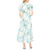 Vince Camuto Women’s Short Sleeve Belted Maxi Dress with Buttons(Serenity)